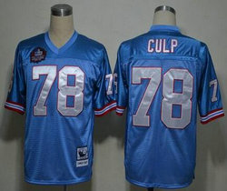 Mitchell And Ness Houston Oilers #78 Curley Culp Baby blue Stitched Throwback NFL Jersey