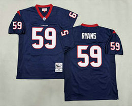 Mitchell And Ness Houston Texans #59 DeMeco Ryans Blue Throwback Authentic Stitched NFL Jersey
