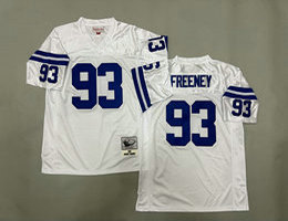 Mitchell And Ness Indianapolis Colts #93 Dwight Freeney White Throwback NFL Jersey