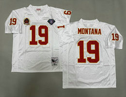 Mitchell And Ness Kansas City Chiefs #19 Joe Montana White 75TH Throwback NFL Jersey