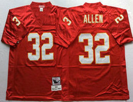Mitchell And Ness Kansas City Chiefs #32 Marcus Allen Red Throwback Authentic Stitched NFL Jersey