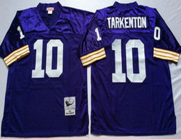 Mitchell And Ness Minnesota Vikings #10 Fran Tarkenton Purple Throwback Authentic Stitched NFL Jersey