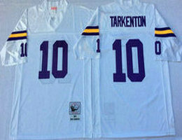 Mitchell And Ness Minnesota Vikings #10 Fran Tarkenton White Throwback Authentic Stitched NFL Jersey