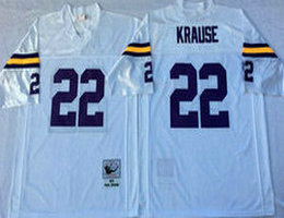 Mitchell And Ness Minnesota Vikings #22 Paul Krause White Throwback Authentic Stitched NFL Jersey