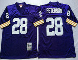 Mitchell And Ness Minnesota Vikings #28 Adrian Peterson Purple Throwback Authentic Stitched NFL Jersey