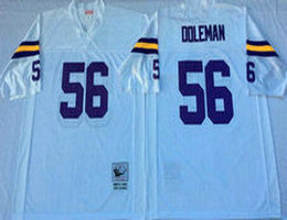 Mitchell And Ness Minnesota Vikings #56 Chris Doleman White Throwback Authentic Stitched NFL Jersey