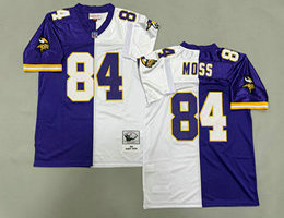 Mitchell And Ness Minnesota Vikings #84 Randy Moss Purple White Throwback NFL Jersey