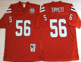 Mitchell And Ness New England Patriots #56 Andre Tippett Red Throwback Authentic Stitched NFL Jersey