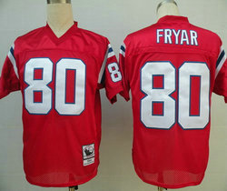 Mitchell And Ness New England Patriots #80 Irving Fryar Red Throwback Authentic Stitched NFL Jersey