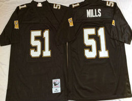 Mitchell And Ness New Orleans Saints #51 Sam Mills Black Authentic Stitched NFL Jersey