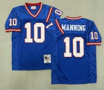 Mitchell And Ness New York Giants #10 Eli Manning Blue Throwback Stitched NFL Jersey