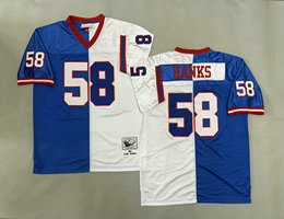 Mitchell And Ness New York Giants #58 Carl Banks Blue White Throwback Stitched NFL Jersey