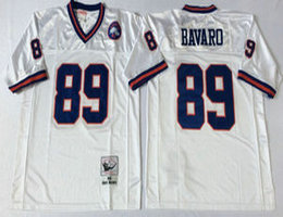 Mitchell And Ness New York Giants #89 Mark Bavaro White Throwback Authentic Stitched NFL Jersey