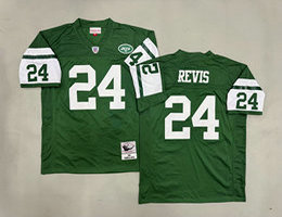 Mitchell And Ness New York Jets #24 Darrelle Revis Green Throwback Stitched NFL Jersey