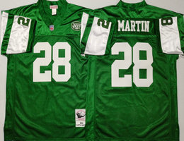 Mitchell And Ness New York Jets #28 Curtis Martin Green Throwback Authentic Stitched NFL Jersey