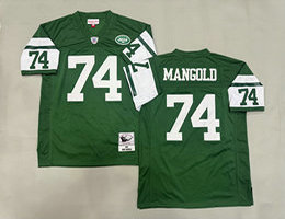 Mitchell And Ness New York Jets #74 Nick Mangold Green Throwback Stitched NFL Jersey