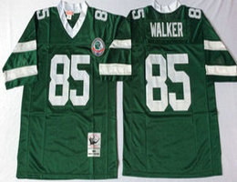 Mitchell And Ness New York Jets #85 Wesley Walker Green Throwback Authentic Stitched NFL Jersey