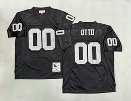 Mitchell And Ness Oakland Raiders #00 Jim Otto Black Throwback NFL Jersey