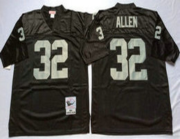 Mitchell And Ness Oakland Raiders #32 Marcus Allen Black Throwback Authentic Stitched NFL Jersey