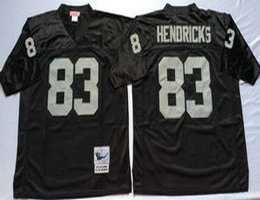 Mitchell And Ness Oakland Raiders #83 Ted Hendricks Black Throwback Authentic Stitched NFL Jersey