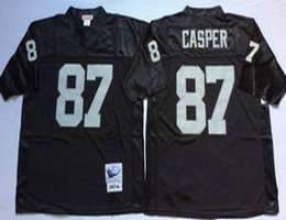 Mitchell And Ness Oakland Raiders #87 Dave Casper Black Throwback Authentic Stitched NFL Jersey