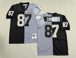 Mitchell And Ness Oakland Raiders #87 Dave Casper Gray Black Throwback NFL Jerseys