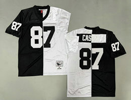 Mitchell And Ness Oakland Raiders #87 Dave Casper White Black Throwback NFL Jerseys