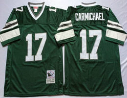 Mitchell And Ness Philadelphia Eagles #17 Harold Carmichael Green Arm With White Throwback NFL Jersey