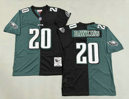 Mitchell And Ness Philadelphia Eagles #20 Brian Dawkins Black Green Throwback NFL Jersey