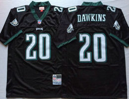 Mitchell And Ness Philadelphia Eagles #20 Brian Dawkins Black Throwback Authentic Stitched NFL Jersey