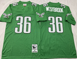 Mitchell And Ness Philadelphia Eagles #36 Brian Westbrook Green 2003 Throwback NFL Jersey