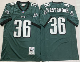 Mitchell And Ness Philadelphia Eagles #36 Brian Westbrook Green Throwback NFL Jersey