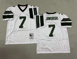 Mitchell And Ness Philadelphia Eagles #7 Ron Jaworski White Arm with Black Throwback NFL Jersey