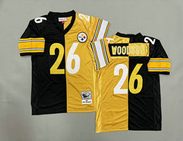 Mitchell And Ness Pittsburgh Steelers #26 Rod Woodson Black Yellow Throwback NFL Jersey