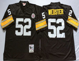 Mitchell And Ness Pittsburgh Steelers #52 Mike Webster Black Throwback Authentic Stitched NFL Jersey