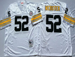 Mitchell And Ness Pittsburgh Steelers #52 Mike Webster White Throwback Authentic Stitched NFL Jersey