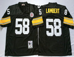 Mitchell And Ness Pittsburgh Steelers #58 Jack Lambert Black Throwback Authentic Stitched NFL Jersey
