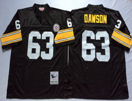 Mitchell And Ness Pittsburgh Steelers #63 Dermontti Dawson Black Throwback Authentic Stitched NFL Jersey
