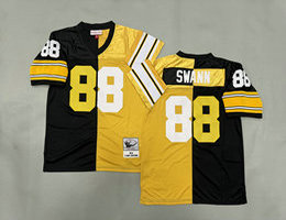 Mitchell And Ness Pittsburgh Steelers #88 Lynn Swann Black Yellow Throwback NFL Jersey