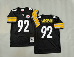 Mitchell And Ness Pittsburgh Steelers #92 James Harrison Black Throwback NFL Jersey