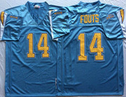 Mitchell And Ness San Diego Chargers #14 Dan Fouts Light Blue Throwback Authentic Stitched NFL Jersey