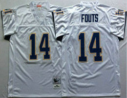 Mitchell And Ness San Diego Chargers #14 Dan Fouts White Throwback Authentic Stitched NFL Jersey