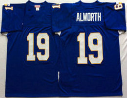 Mitchell And Ness San Diego Chargers #19 Lance Alworth Navy Blue 1984 Throwback Authentic Stitched NFL Jersey