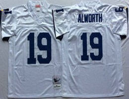 Mitchell And Ness San Diego Chargers #19 Lance Alworth White 1984 Throwback Authentic Stitched NFL Jersey