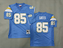 Mitchell And Ness San Diego Chargers #85 Antonio Gates Light Blue Throwback Stitched NFL Jersey