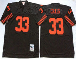 Mitchell And Ness San Francisco 49ers #33 Roger Craig Black Throwback Authentic Stitched NFL Jersey