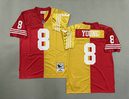 Mitchell And Ness San Francisco 49ers #8 Steve Young Red Gold Throwback Jersey