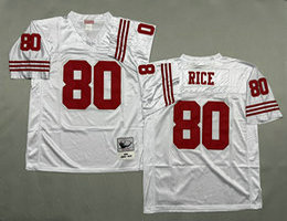 Mitchell And Ness San Francisco 49ers #80 Jerry Rice White Throwback Jersey