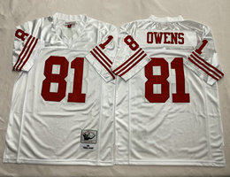 Mitchell And Ness San Francisco 49ers #81 Terrell Owens White Throwback NFL jersey