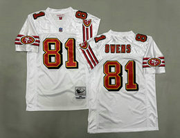 Mitchell And Ness San Francisco 49ers #81 Terrell Owens White the number have the black outline Throwback Jersey